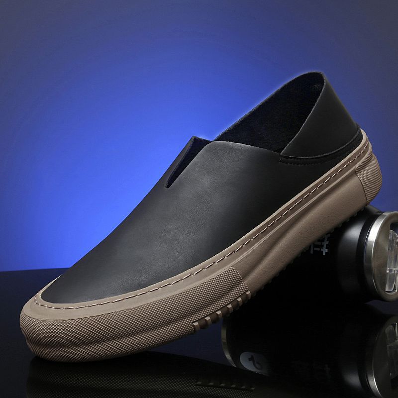 Suede Loafers Men - Mocassins de couro genuíno sapatos para