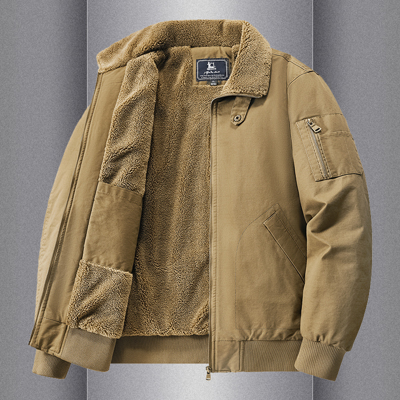 Sherpa Jacket Fleece - Jaqueta Masculina de Algodão Sherpa Acolchoada