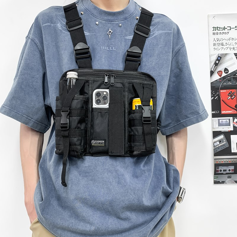Tactical Vest Men - Hip-hop streetwear masculino saco de peito