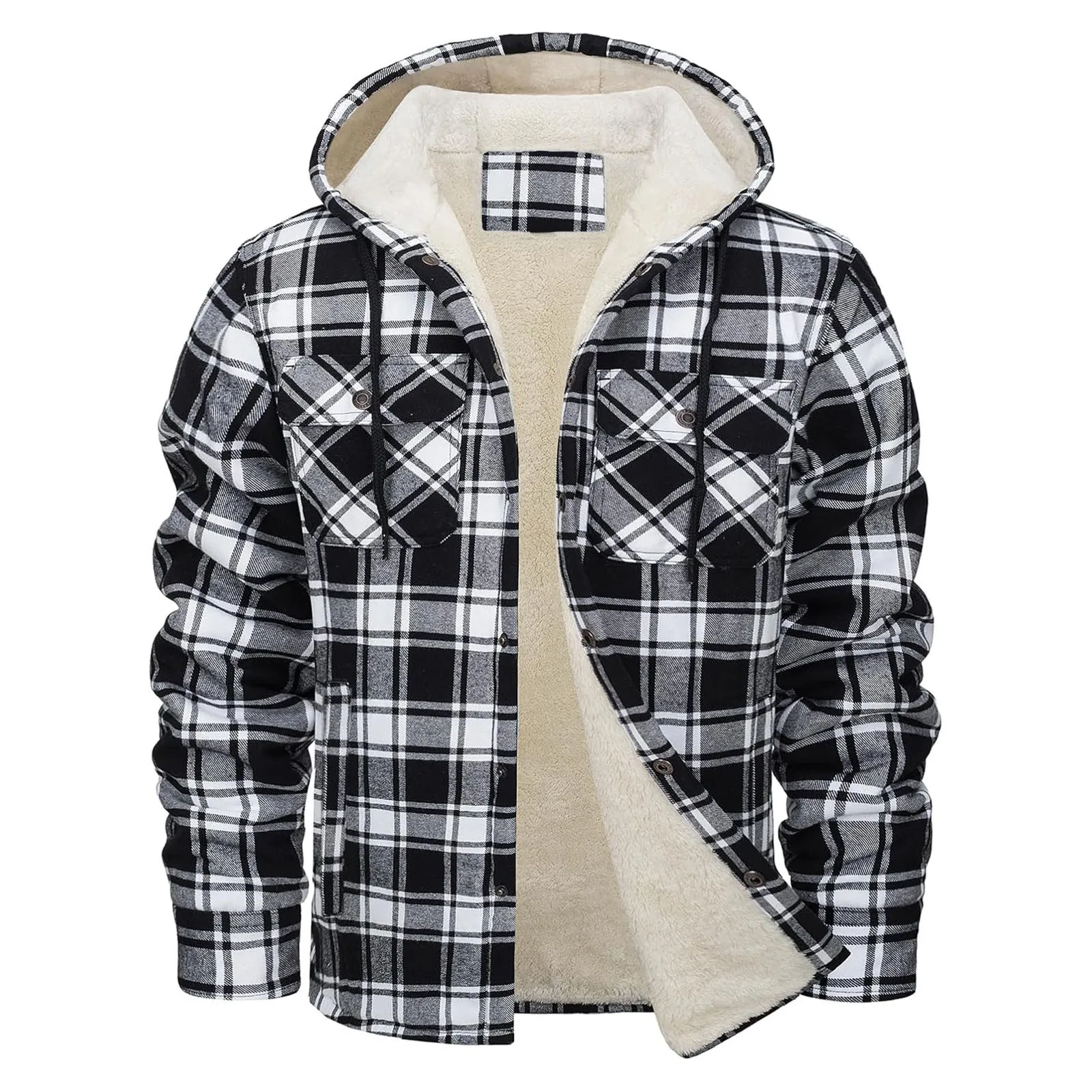 Sherpa Jacket Fleece - Grosso quente flanela com capuz jaqueta