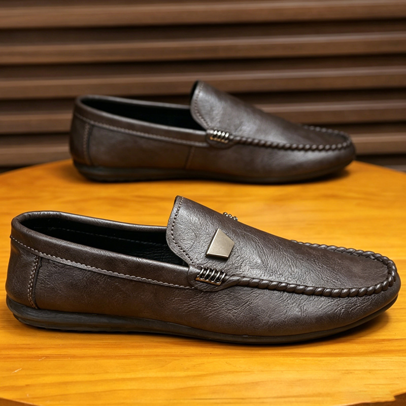 Suede Loafers Men - Sapatos de Couro Masculinos Estilo Britânico,