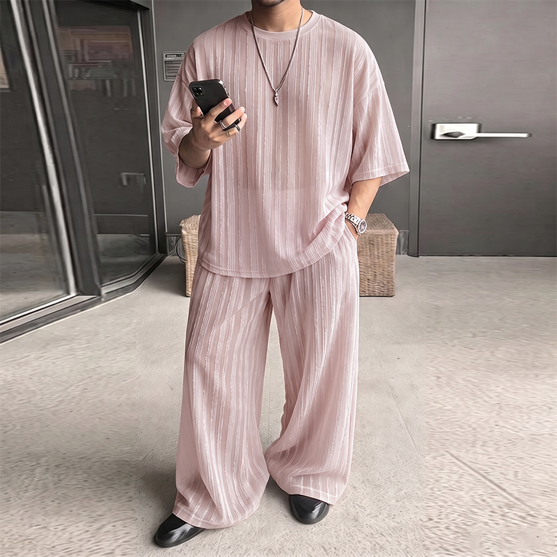 Men'S Fashion Trousers - Conjuntos Masculinos INCERUN, Camiseta de Manga