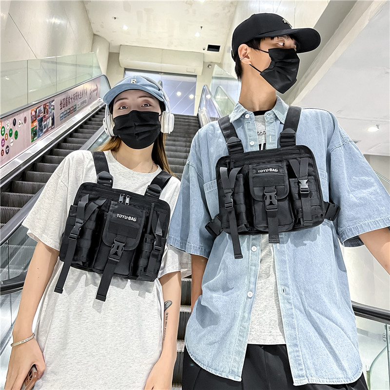 Tactical Vest Men - Hip-hop streetwear senhoras saco de peito