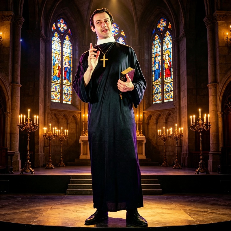 Mens Fashion Modern - Traje Clássico de Sacerdote Masculino para