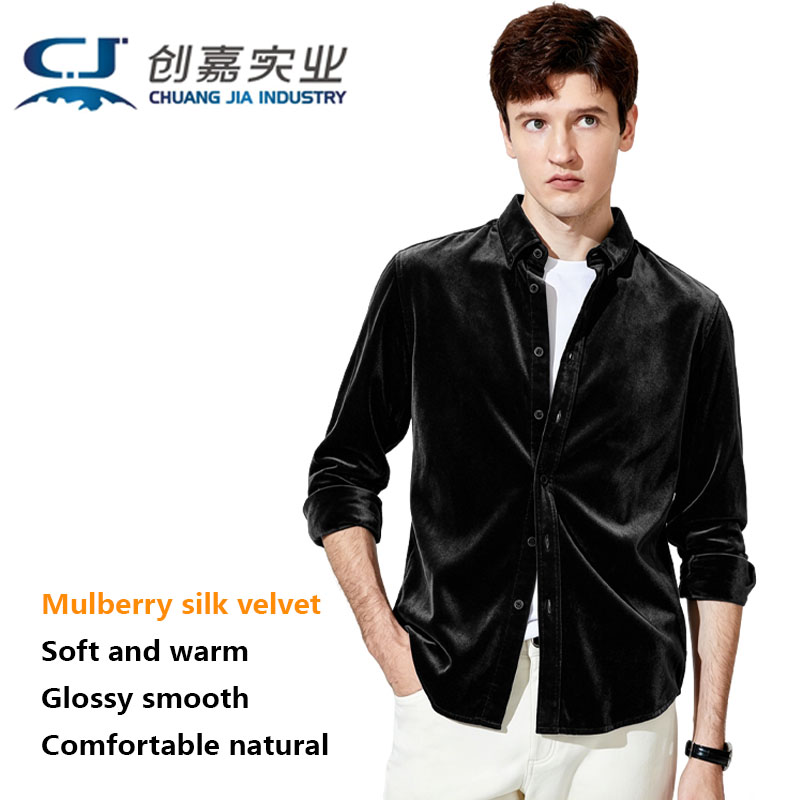 Men'S Fashion And Style - Camisa Masculina de Veludo de Seda