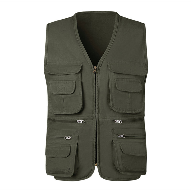 Tactical Vest Men - Homens Multi-bolso Tático Caminhadas Colete de