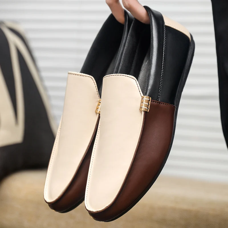 Suede Loafers Men - Sapatos de couro da moda para