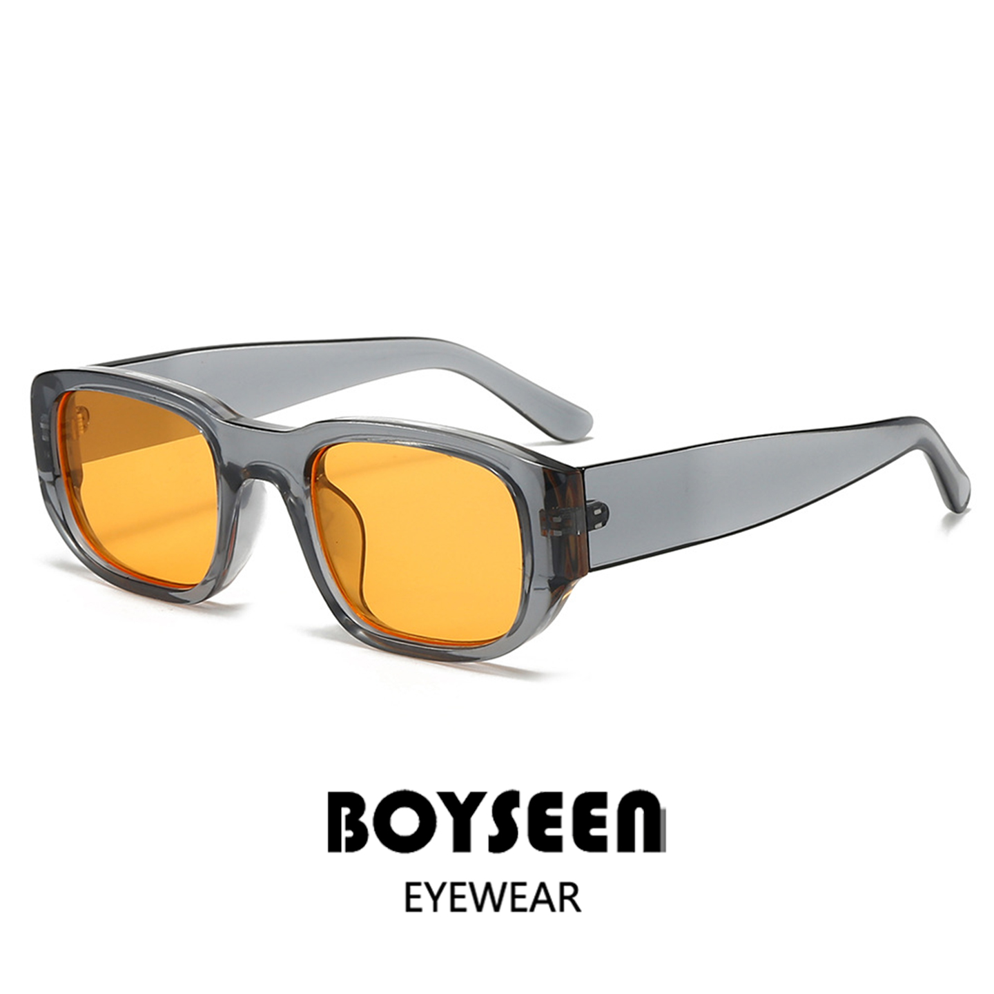 Men'S Fashion And Style - BOYSEEN Óculos de sol retangular laranja