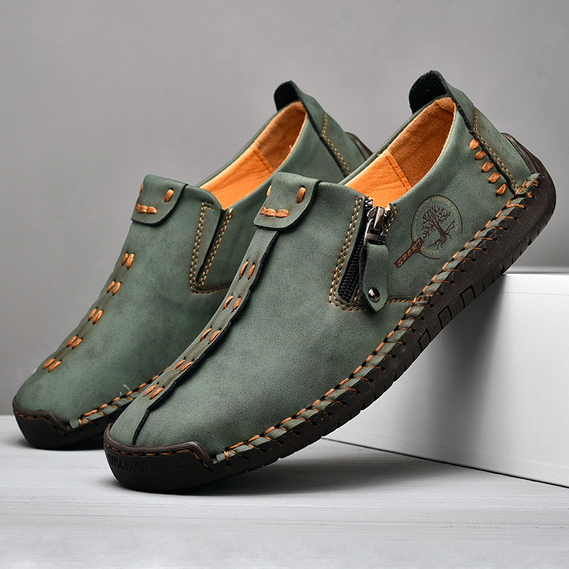 Sapatos de couro casuais mascu - Suede Loafers Men avaliação e preço