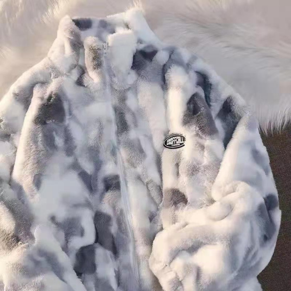 Novo feminino tie dye cordeiro - Sherpa Jacket Fleece avaliação e preço