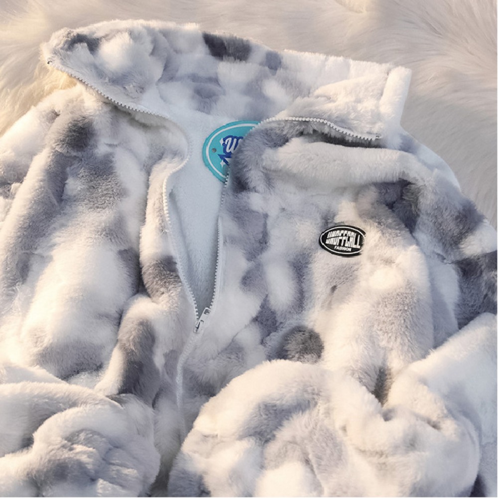 Novo feminino tie dye cordeiro - Sherpa Jacket Fleece avaliação e preço