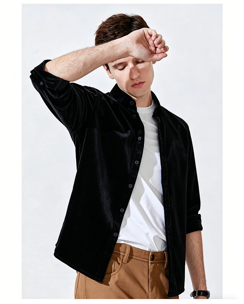 Camisa Masculina de Veludo de  - Men'S Fashion And Style avaliação e preço