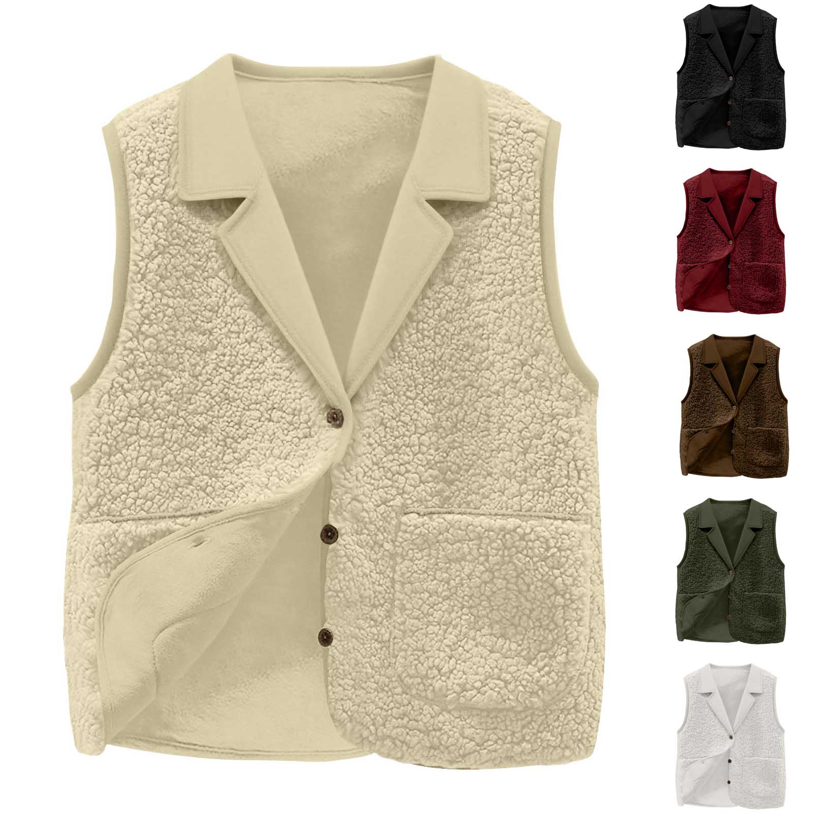 Colete feminino de lã sherpa,  - Sherpa Jacket Fleece avaliação e preço