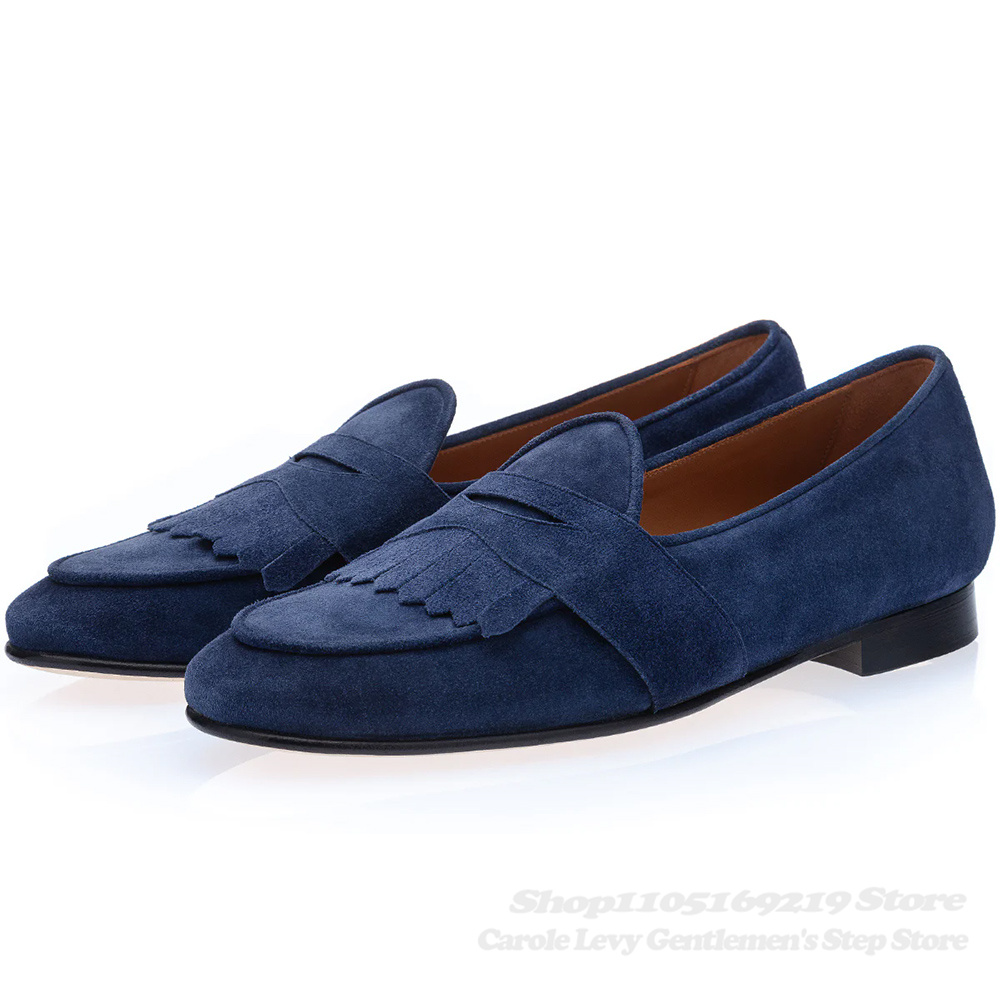 Mocassins de camurça azul mari - Suede Loafers Men avaliação e preço